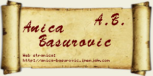 Anica Basurović vizit kartica